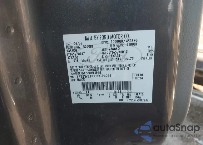 1FTSW21PX5EC94046: 42447824