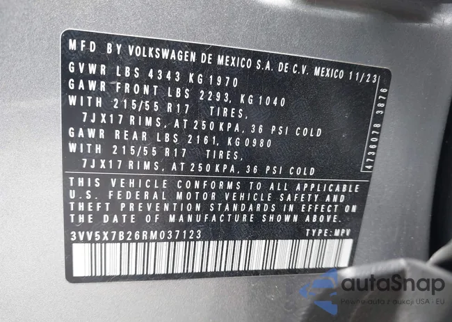 3VV5X7B26RM037123: 42447853