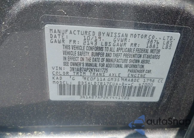 3N1AB7AP2KY441725: 42447997