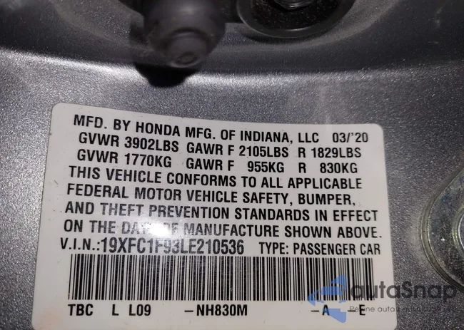 19XFC1F93LE210536: 42447341