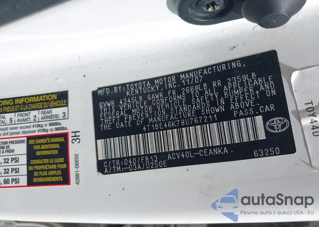 4T1BE46K78U767211: 42447419