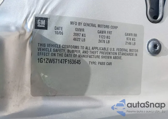 1G1ZW67147F163645: 42447706