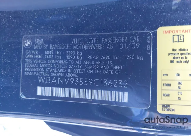 WBANV93539C136232: 42448810