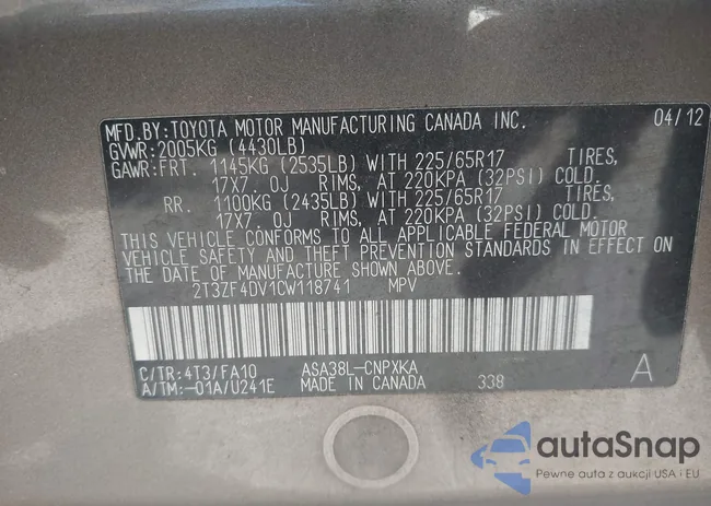 2T3ZF4DV1CW118741: 42448813