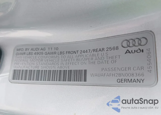 WAUAFAFH2BN008366: 42448868