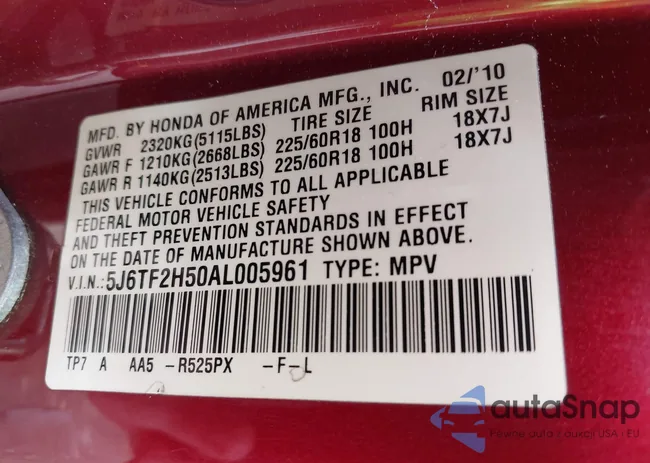 5J6TF2H50AL005961: 42448892