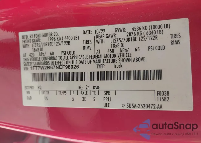 1FT7W2B67NEF98026: 42449105