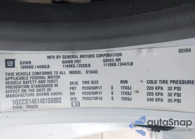 1GCCS146148150802: 42449283