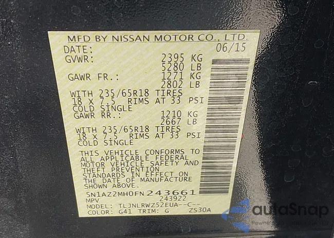 5N1AZ2MH0FN243661: 42449292