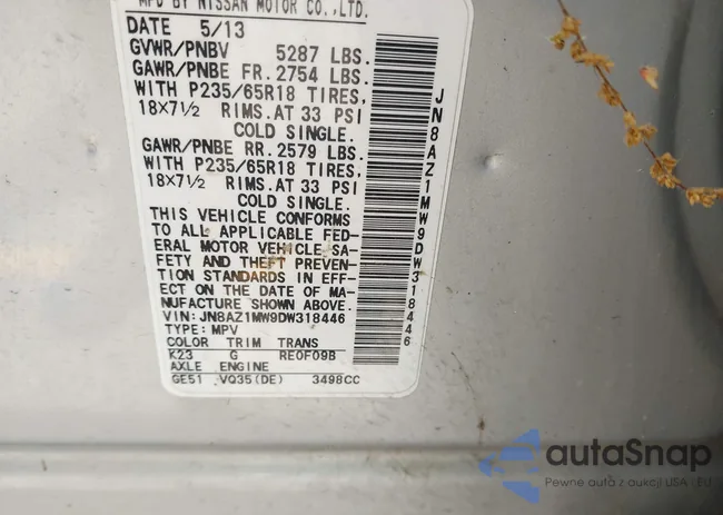 JN8AZ1MW9DW318446: 42448596