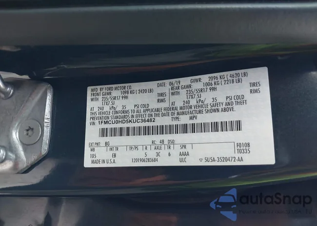 1FMCU0HD5KUC36482: 42448598