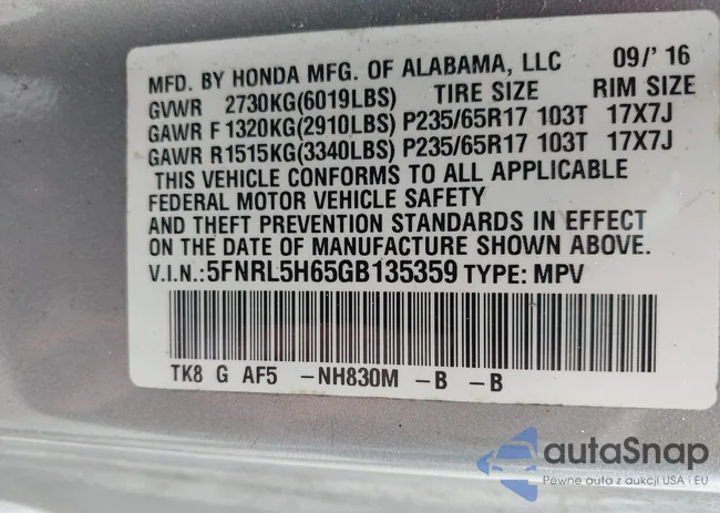 5FNRL5H65GB135359: 42449763