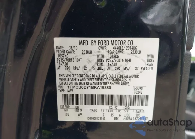 1FMCU0D71BKA19880: 42449844