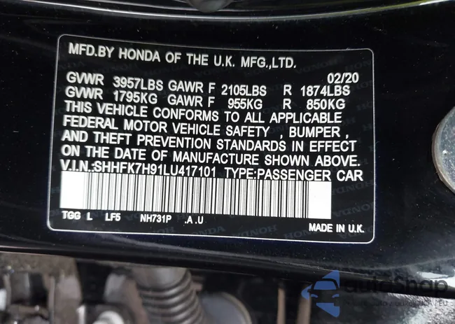 SHHFK7H91LU417101: 42449974