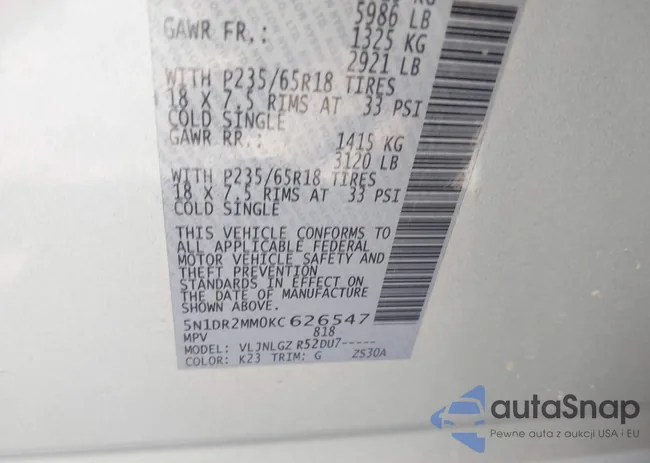 5N1DR2MM0KC626547: 42450141