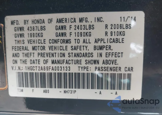 1HGCT2A89FA003133: 42450188