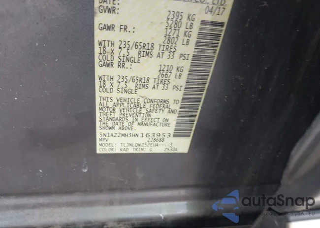 5N1AZ2MH3HN163953: 42450204