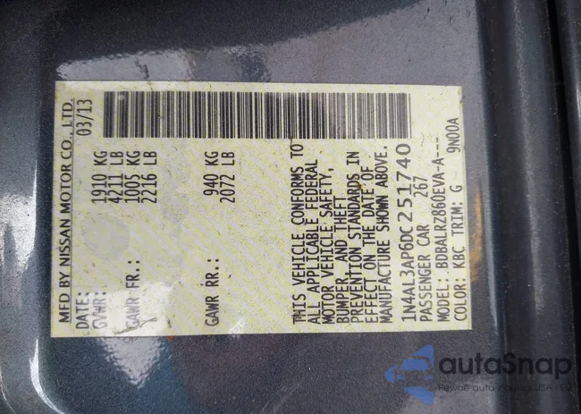 1N4AL3AP6DC251740: 42450261