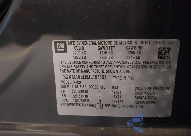 3GKALWEU5JL164153: 42450322