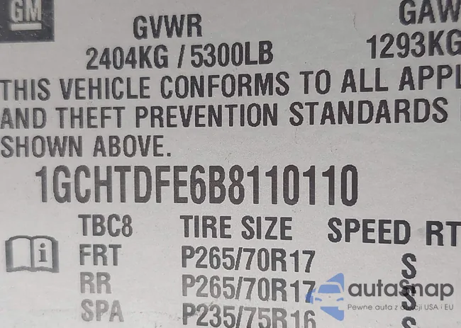 1GCHTDFE6B8110110: 42449466