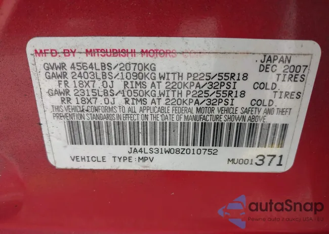 JA4LS31W08Z010752: 42449521