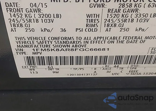 1FM5K8AR8FGC66681: 42449558