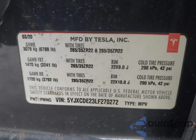 5YJXCDE23LF270272: 42449680