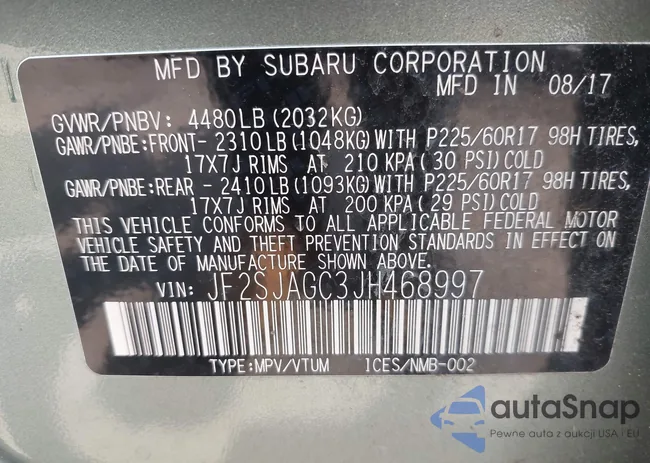 JF2SJAGC3JH468997: 42450745