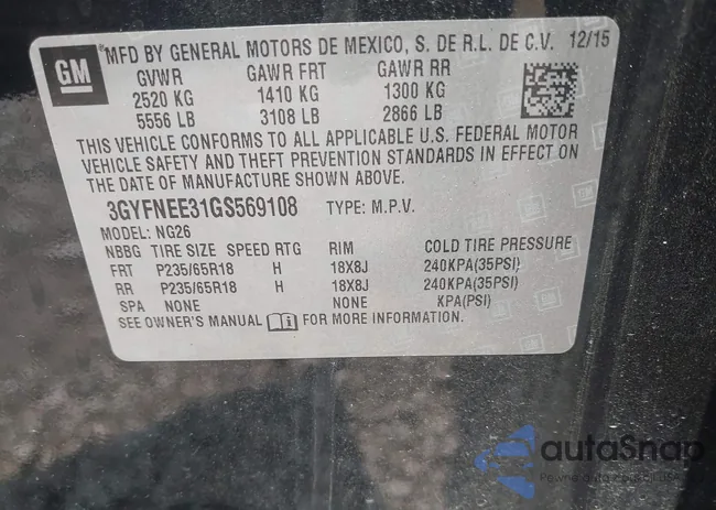 3GYFNEE31GS569108: 42450755