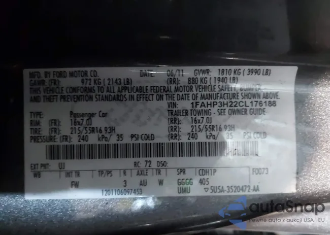 1FAHP3H22CL176188: 42450919