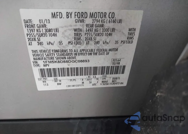 1FM5K8D88DGC08893: 42451157