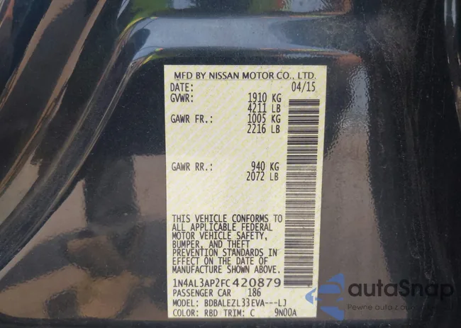 1N4AL3AP2FC420879: 42450406