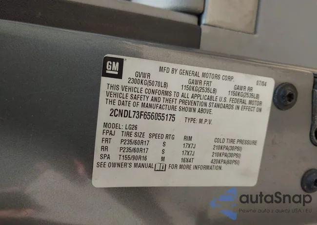 2CNDL73F656055175: 42450434