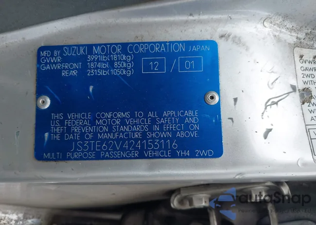 JS3TE62V424153116: 42450459