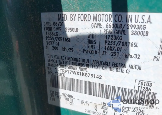 1FTRF17WX1KB75142: 42450523