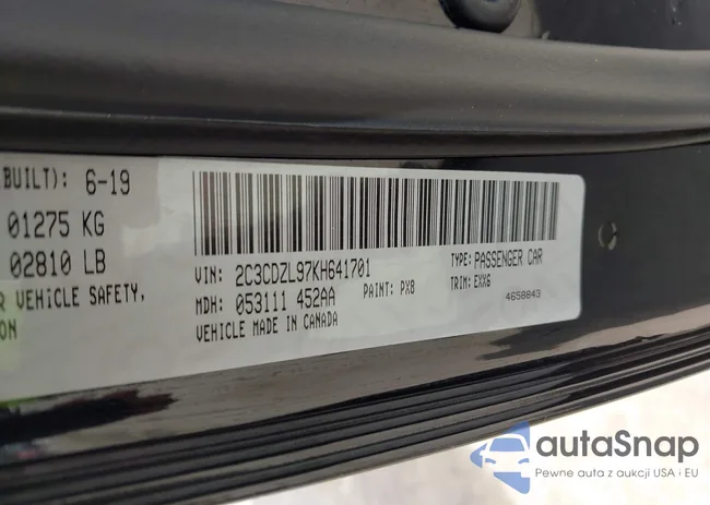 2C3CDZL97KH641701: 42450547