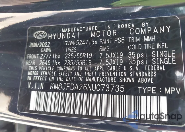 KM8JFDA26NU073735: 42450584