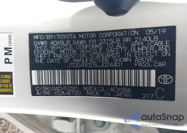 JTDS4RCE5LJ024401: 42450594