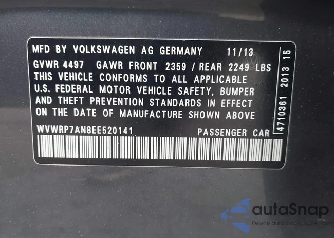 WVWRP7AN8EE520141: 42451817