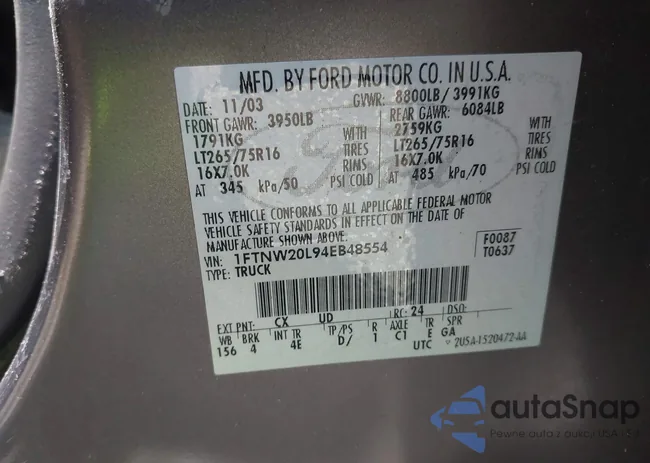 1FTNW20L94EB48554: 42451865