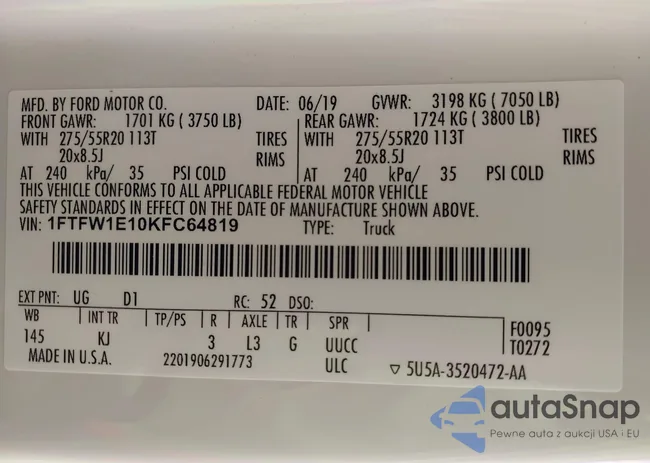 1FTFW1E10KFC64819: 42451983