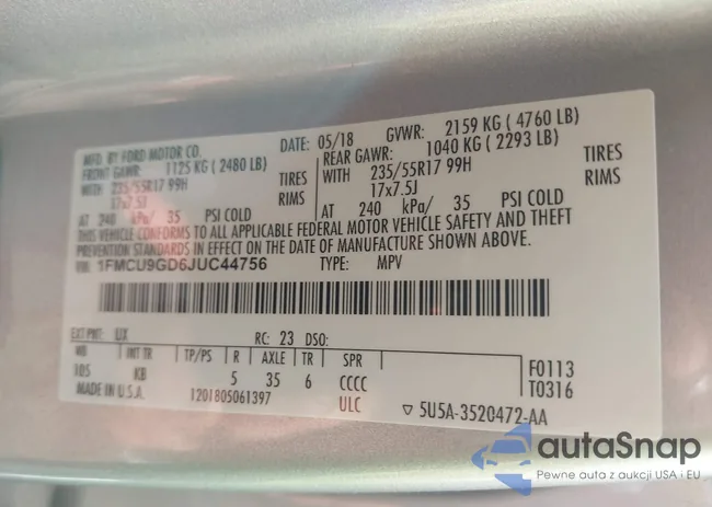 1FMCU9GD6JUC44756: 42452020