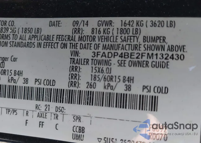 3FADP4BE2FM132430: 42451462