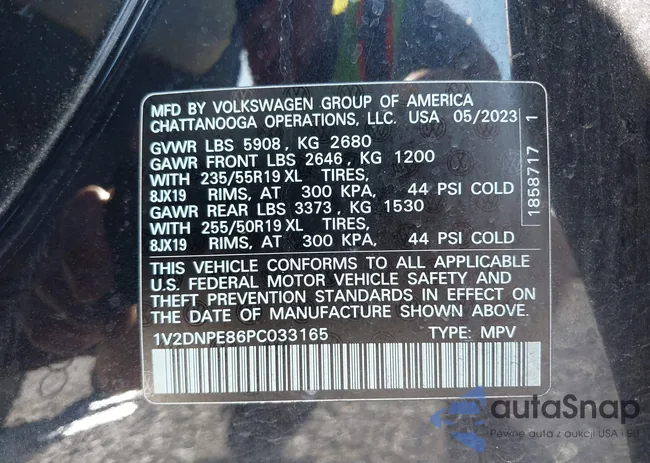 1V2DNPE86PC033165: 42451636