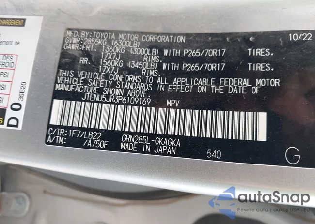 JTENU5JR3P6109169: 42453063