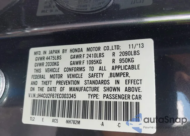 JH4CU2F67EC003345: 42453138