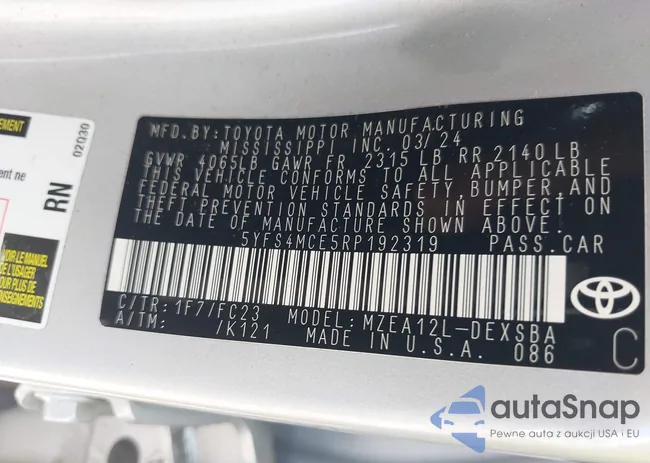 5YFS4MCE5RP192319: 42453164