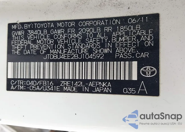 JTDBU4EE2BJ104592: 42453309