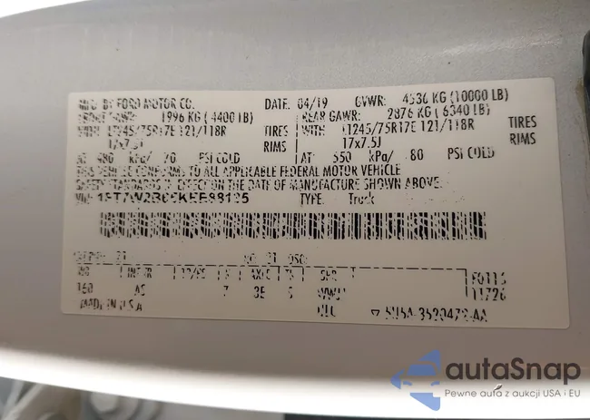 1FT7W2B65KEE88135: 42452346