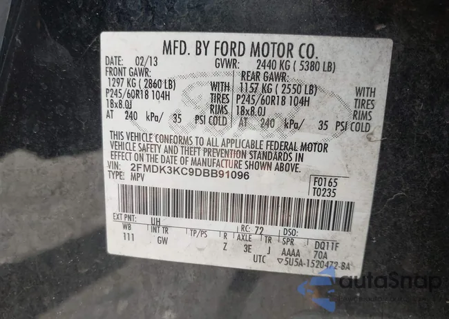 2FMDK3KC9DBB91096: 42452365